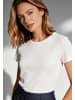 More & More dezent glänzendes Ripp-Shirt in offwhite