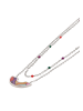 IZIA Women Multi-Chain Necklace in Silver Multicolor