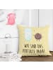 Mr. & Mrs. Panda Zierkissen Milch Keks mit Spruch in Gelb Pastell