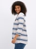 sheego 3/4-Arm-Shirt in ecru-rauchblau-geringelt