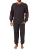 NORMANN langarm Pyjama Schlafanzug Bündchen - 68213 in dunkelgrau