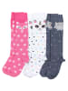 TupTam Mädchen Knielange Socken Gemustert 3er Pack in rosa/weiß