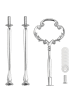 Home Nature Wohnkonzept Etageren Stangen 3-stöckig in Silber 5 Stück 347x127x120 mm