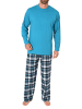 NORMANN Schlafanzug lang FlanellHose - 74964 in türkis