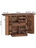 KADIMA DESIGN Massivholz Hausbar, ausklappbar, 65x91x50 cm, Barschrank mit Türen in Braun