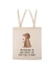 Mr. & Mrs. Panda Tote Bag Hund Blume mit Spruch in Creme