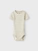 name it Kurzarm Body 3er-Set Gestreift Rundhals Bequem in Beige
