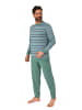 NORMANN Langarm Schlafanzug Pyjama Bündchen Streifen - 86168 in blau