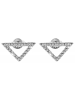 Adeliás Damen Ohrstecker Dreieck aus 925 Silber mit Zirkonia 7 cm in silber