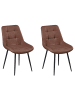 Beliani 2er-Set Esszimmerstuhl MELROSE in Braun/Schwarz