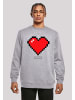 F4NT4STIC Sweatshirt Pixel Herz Good Vibes Happy People in grau meliert