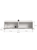 ebuy24 TV Tisch Ice Weiß 160 x 40 cm