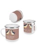 Mr. & Mrs. Panda Camping Emaille Tasse 1. Hochzeitstag Papierhoc... in Braun Pastell
