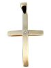 Adeliás Damen Anhänger – Kreuz Kreuzanhänger aus 333 Gold mit Zirkonia in gold