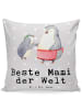 Mr. & Mrs. Panda kuschelkissen 40x40 Pinguin Beste Mami der Welt... in Grau Pastell