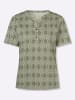 Sieh an! Kurzarmshirt in khaki-ecru-bedruckt