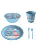 koziol PEPPA PIG WAVES AT HOME - Teller + Schale + Becher + Besteckset in powder blue