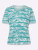 Sieh an! Kurzarmshirt in ozean-ecru-bedruckt