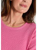 GOLDNER Kurzgröße:  Halbarm Baumwollpullover mit Struktur in pink