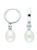 Adeliás Damen 925 Silber Ohrringe / Creolen mit Zirkonia Ø 14,5 mm in silber