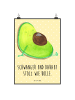 Mr. & Mrs. Panda Wandposter Avocado Schwangerschaft mit Spruch in Gelb Pastell