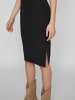 Vila Gerippter Jersey Bleistift Rock High Waist Midi Skirt in Schwarz