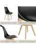 tectake Küchenstuhl Scandi-Design, gepolsterte Sitzfläche, 49 x 53 x 82 cm