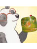 Mr. & Mrs. Panda Glas-Untersetzer Rotkehlchen Federn Design ohne... in Weiß