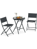 COSTWAY 3 tlg. Bistroset mit 2 Stühle in Schwarz