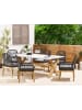 Beliani 7-tlg Gartentisch Set OLBIA in Weiß/Schwarz/Braun
