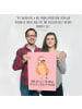 Mr. & Mrs. Panda Poster Faultier Zufrieden mit Spruch in Rot Pastell