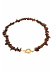 Gemshine Kette mit Anhänger CHIP Achat Edelsteine in gold coloured