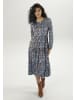 Aniston CASUAL Jerseykleid in braun-blau-hellblau-weiß