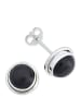 mantraroma 925er Silber - Ohrstecker (L) 11 x (B) 11 mm mit Onyx