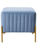 Beliani Hocker UTAH in Blau/Gold - (W) 47 x (H) 43 x (L) 47 cm