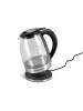 Gourmet Maxx Glas-Wasserkocher 1,8l 1800W schwarz/silber Schwarz