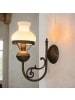 Licht-Erlebnisse Wandlampe (B)12.5 x (H)26 cm in Bronze Antik matt Weiß