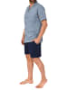 NORMANN kurzarm Schlafanzug Shorty Pyjama zum durchknöpfen in marine