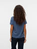 Vero Moda Kurzarm-T-Shirt mit Rundhalsausschnitt aus Baumwolle in Blau-2