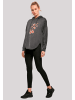 F4NT4STIC Oversized Hoodie Rosa Blumenzweig 3D in charcoal