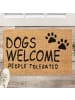 relaxdays Fußmatte "Dogs Welcome" in Natur - (B)60 x (T)40 cm