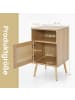 COSTWAY Nachttisch Rattan 2er Set 40x39x70cm in Beige