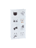 relaxdays Steckregal Katzen in Weiß - (B)74 x (H)145 x (T)36,5 cm