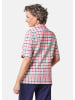 GOLDNER Wander-Bluse in Seersucker Qualität in blau / merlot / kariert