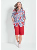 GOLDNER Druckbluse Hemdbluse mit floralem Muster und Hemdkragen in rot / blau / gemustert