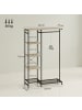 HOMCOM Kleiderständer-100L x 35B x 156H cm-Eiche+Schwarz