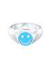 KUZZOI Ring 925 Sterling Silber mit Smiling Face, Siegelring, Smiling Face in Silber