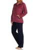 NORMANN Hausanzug Streifen Homewear Nicky Velvet - 69979 in beere