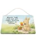Mr. & Mrs. Panda Schild Hase Pommes Design mit Spruch in Weiß