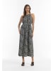 faina Damen Maxikleid Mit Leoprint in Grau Leo